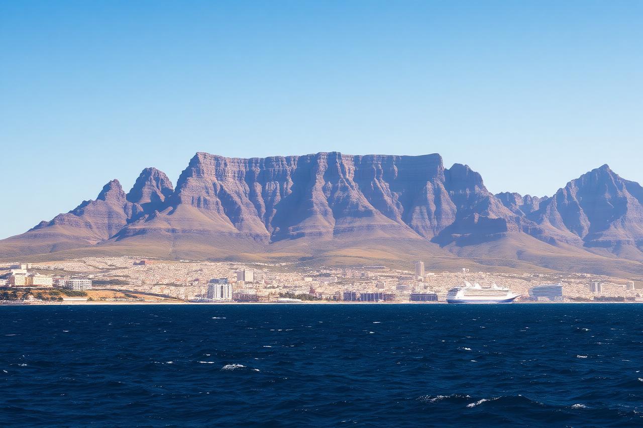 Cape Town coastline and mountain