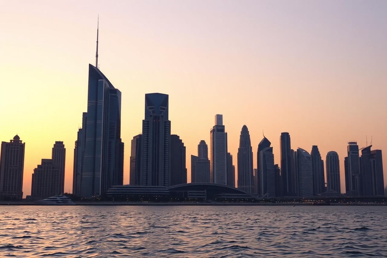 Dubai skyline at dusk