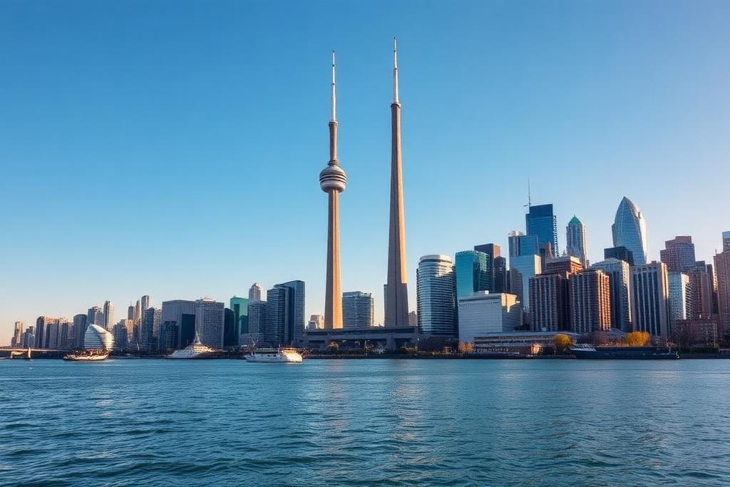 Toronto skyline beside the lake